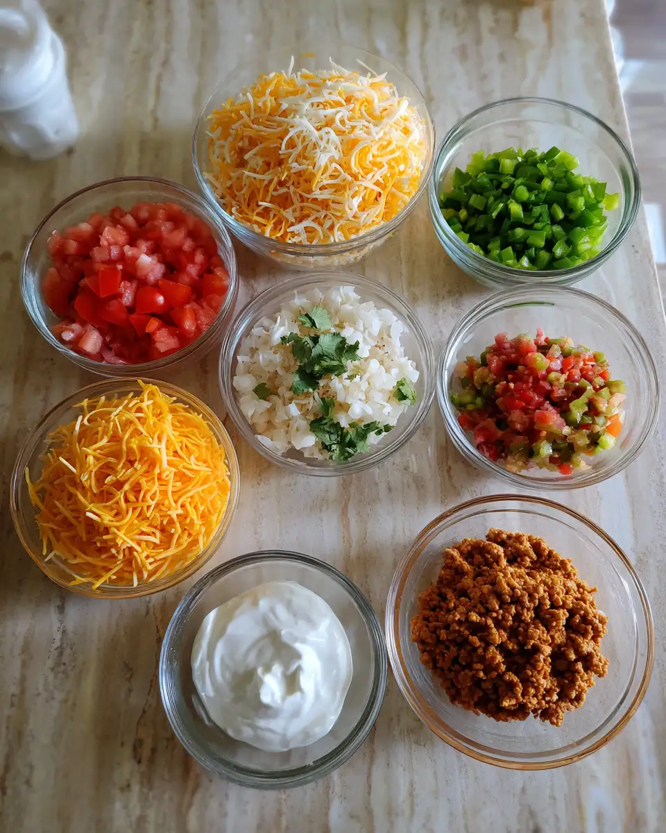 Ingredients for Ultimate Taco Crock Pot Hashbrown Casserole Recipe for Easy Delicious Meals