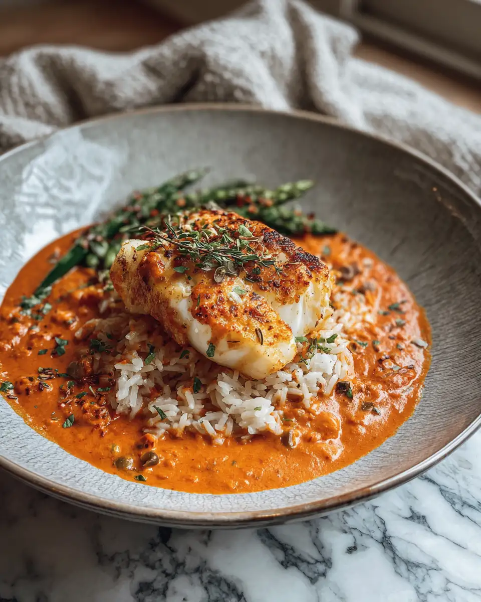 Tasty Cod in Roasted Red Pepper Sauce Dinner That Will Delight Your Taste Buds - Featured Image