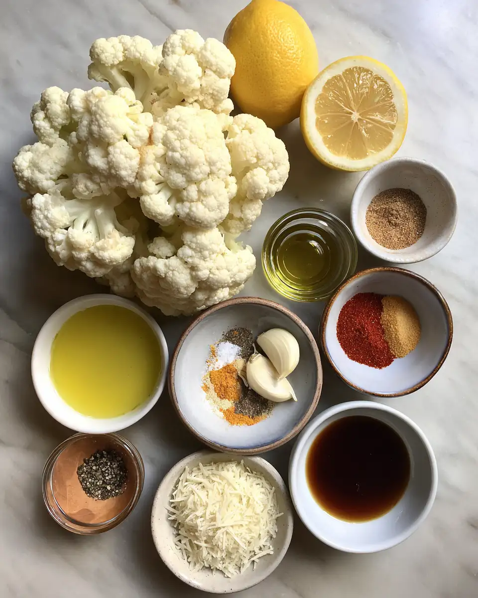 Ingredients for The Best Crispy Roasted Cauliflower Recipe That Will Wow Your Taste Buds