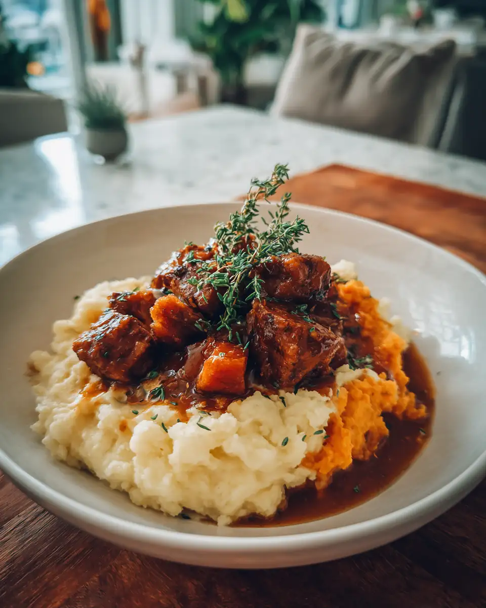 Apple Cider Pork with Mashed Sweet Potatoes A Perfect Comfort Food Duo