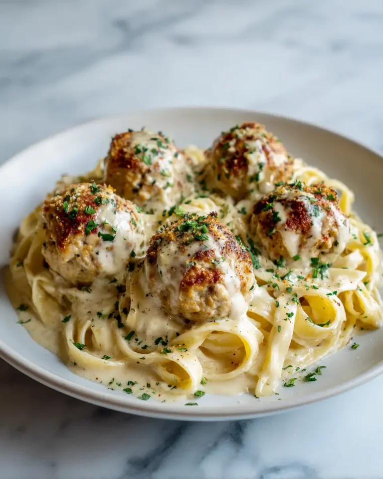 Creamy Baked Chicken Ricotta Meatballs Alfredo Recipe You Need to Try - Featured Image