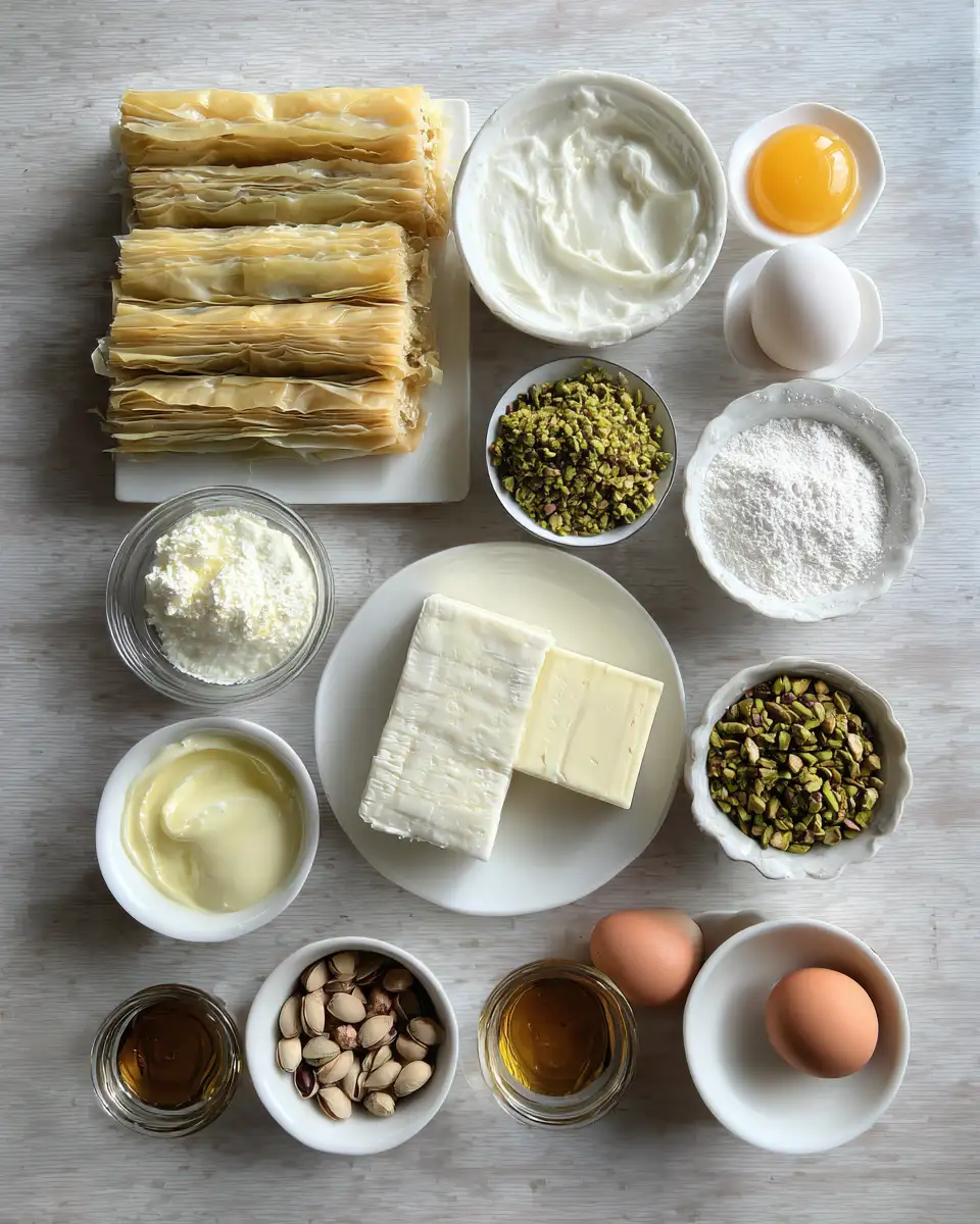 Ingredients for Decadent Baklava Pistachio Cheesecake Recipe You Have to Try