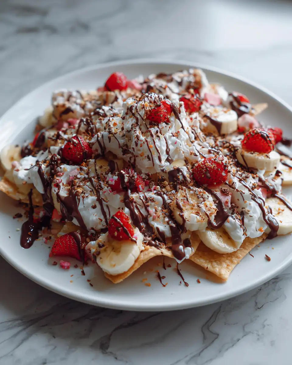 Irresistible Banana Split Dessert Nachos That Will Sweeten Your Day - Featured Image