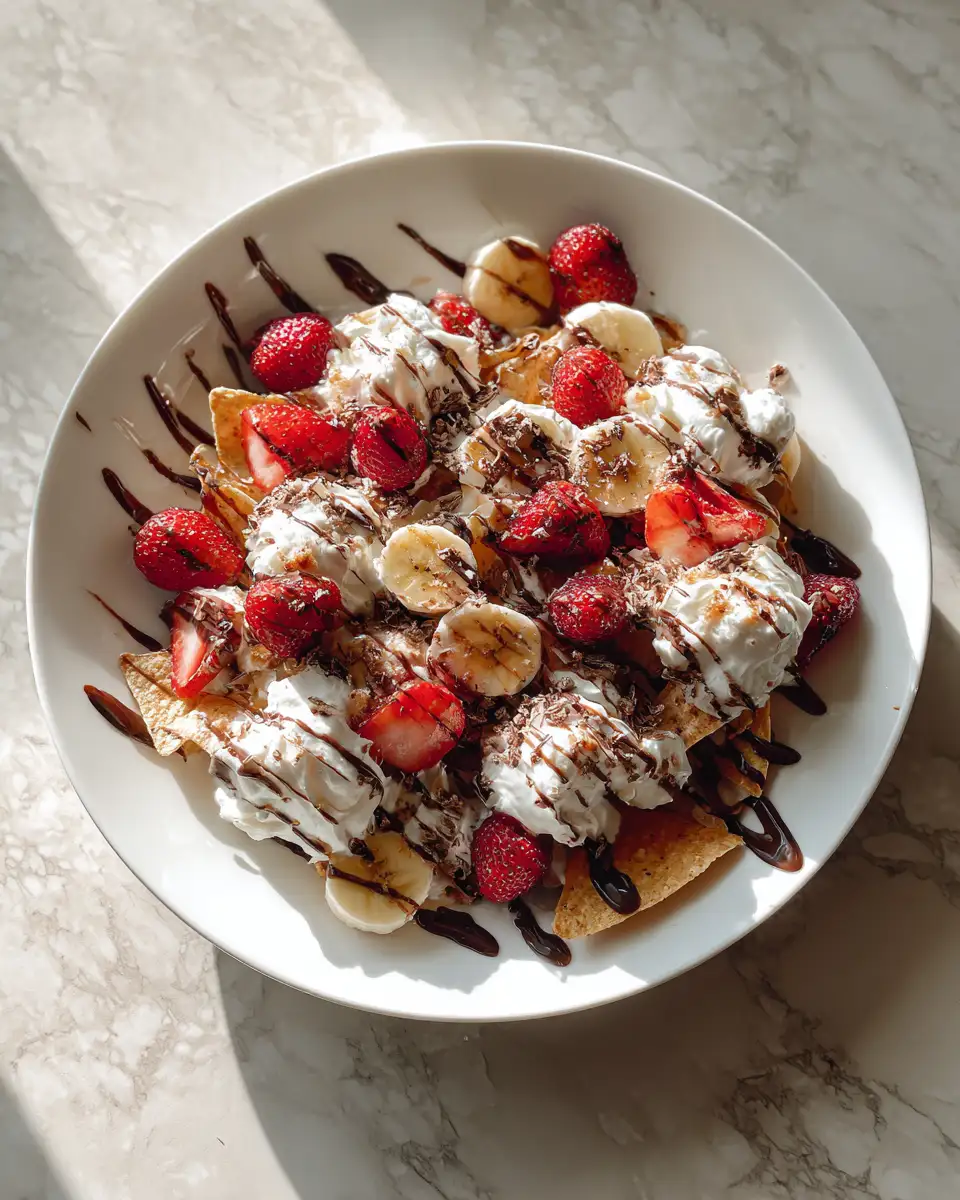 Final dish - Irresistible Banana Split Dessert Nachos That Will Sweeten Your Day