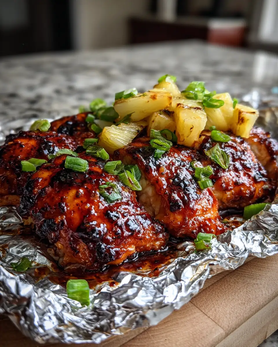 Final dish - Grill Perfect BBQ Pineapple Chicken Foil Packets for Easy Flavorful Meals