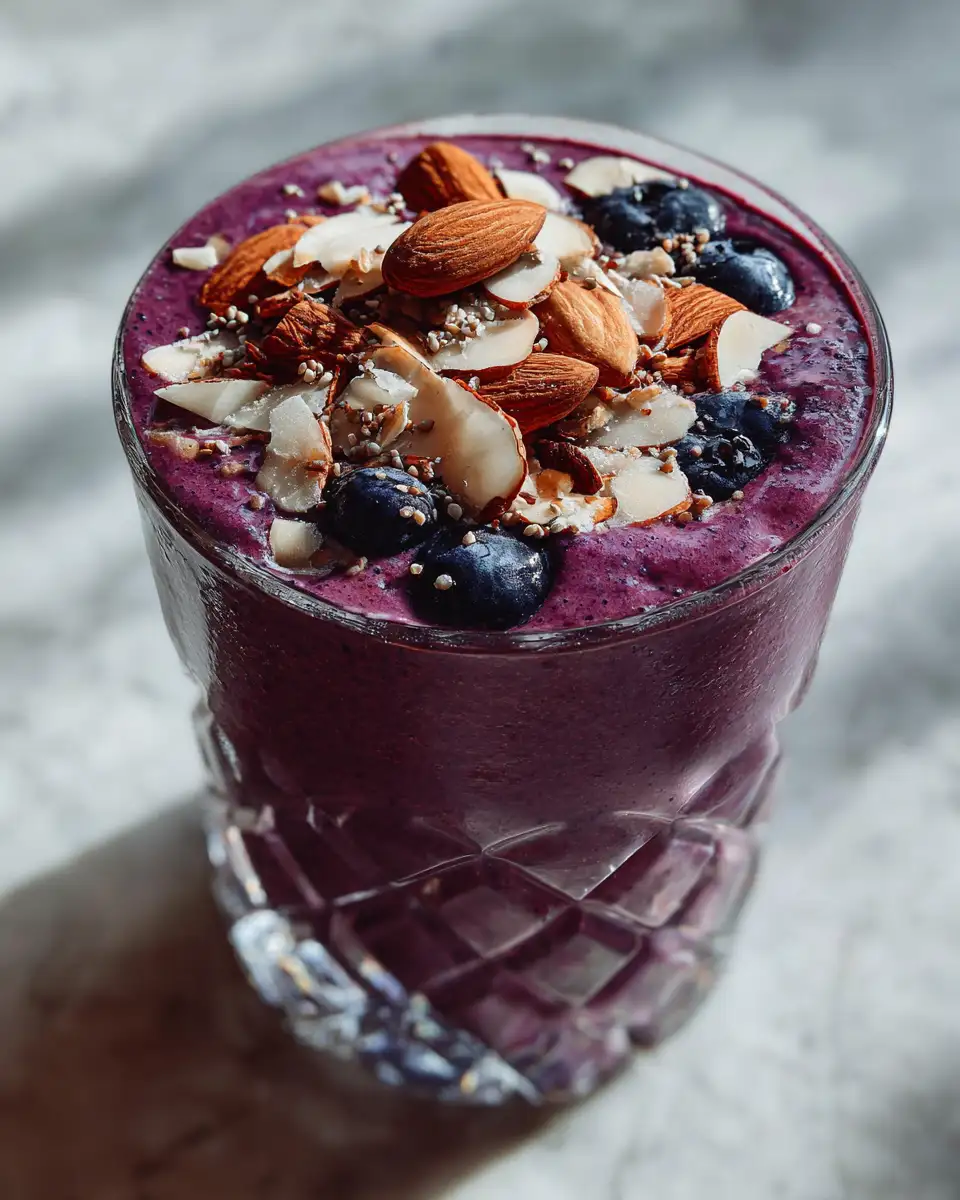 Final dish - Boost Your Morning Energy with a Creamy Blueberry Almond Smoothie