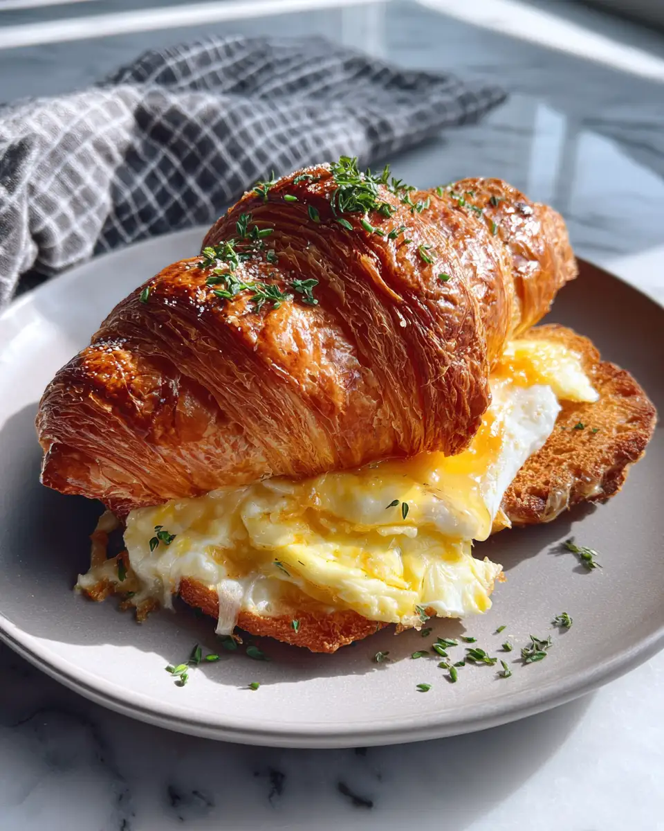 Final dish - Irresistible Breakfast Croissant Melt with Honey Butter Bliss