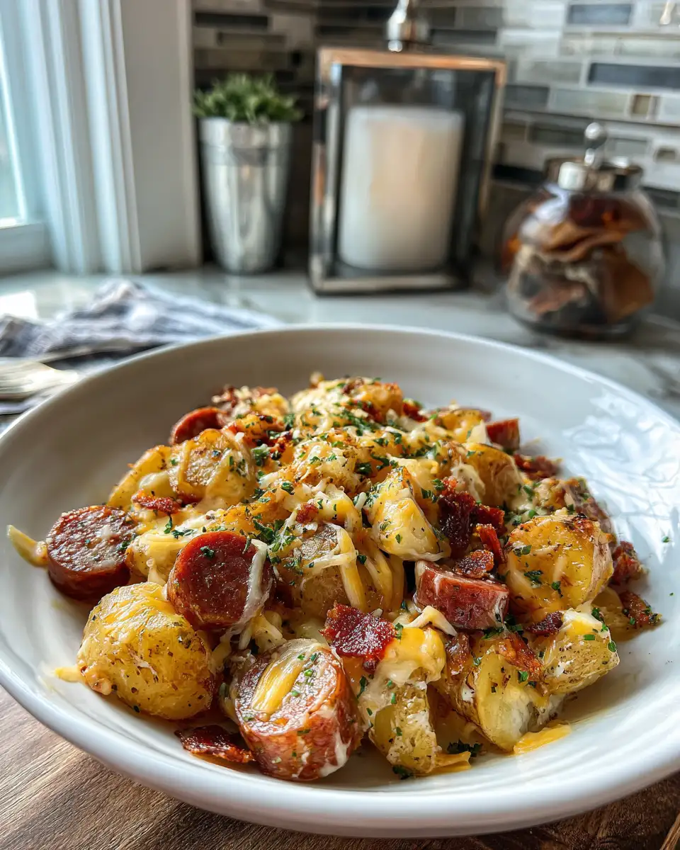 Ultimate Cheesy Ranch Potatoes with Smoked Sausage Recipe - Featured Image