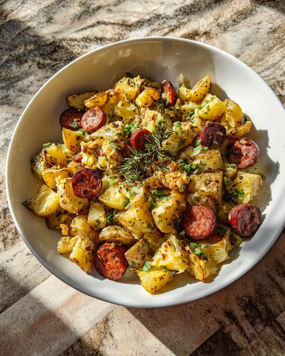 Ultimate Cheesy Ranch Potatoes with Smoked Sausage Recipe 6 Final dish - Ultimate Cheesy Ranch Potatoes with Smoked Sausage Recipe