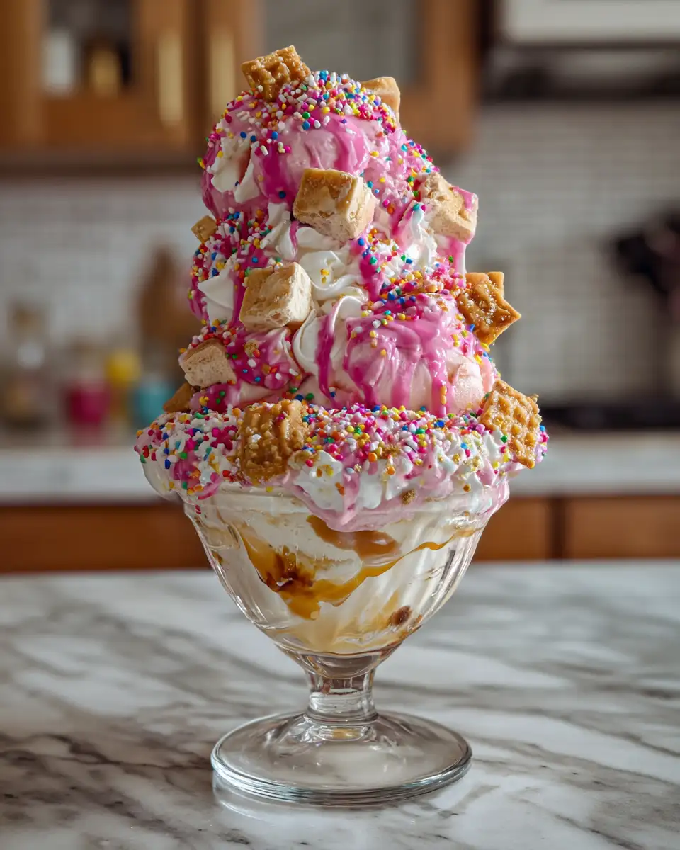The Ultimate Cotton Candy Ice Cream Sundae You Need to Try Today 6 Final dish - The Ultimate Cotton Candy Ice Cream Sundae You Need to Try Today