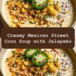 Creamy Mexican Street Corn Soup with a Spicy Jalapeño Kick