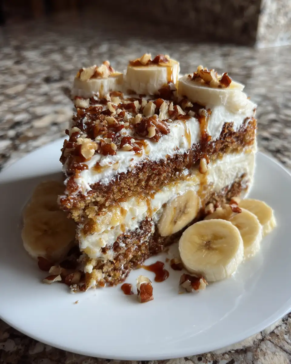 Final dish - Heavenly Banana Walnut Cream Cake A Slice of Pure Bliss