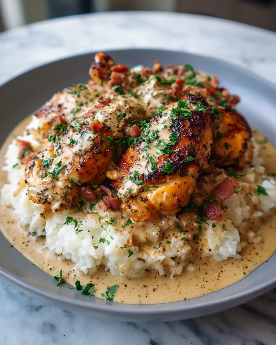 Heavenly Smothered Chicken and Creamy Rice Recipe You Need to Try - Featured Image
