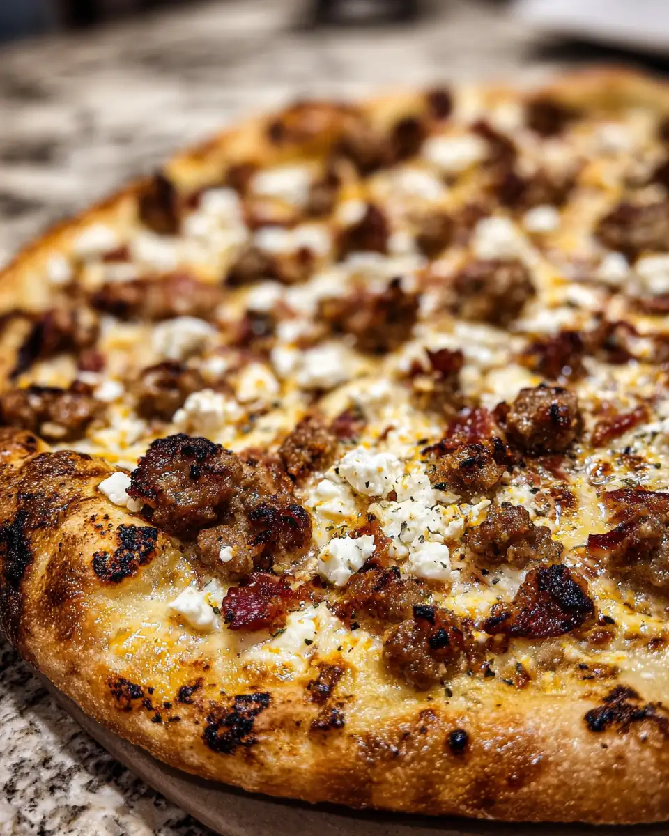 Final dish - Irresistible Hot Sausage Feta and Honey Pizza That Will Blow Your Mind