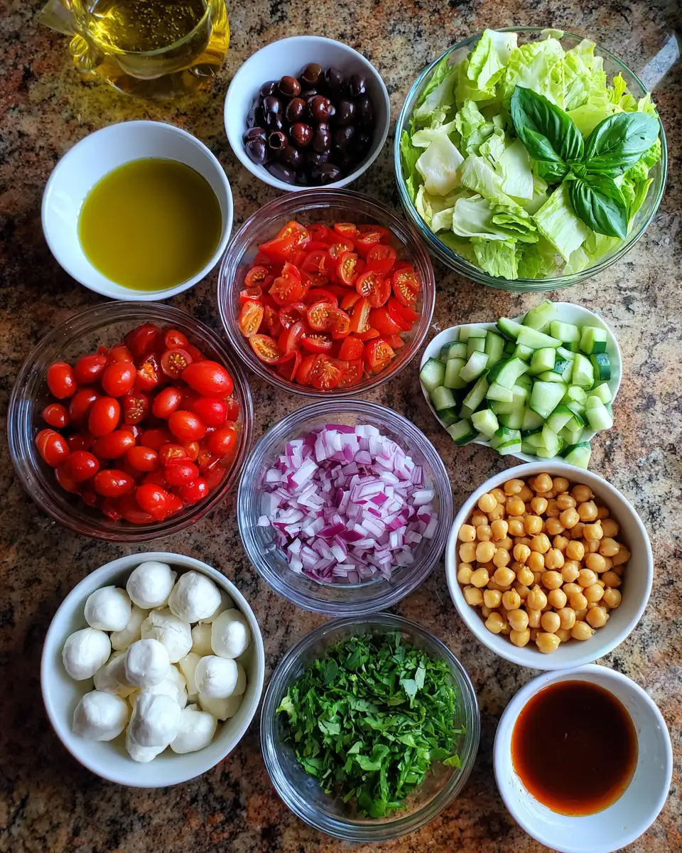 Ingredients for Fresh and Flavorful Italian Chopped Salad Recipe to Brighten Your Meal