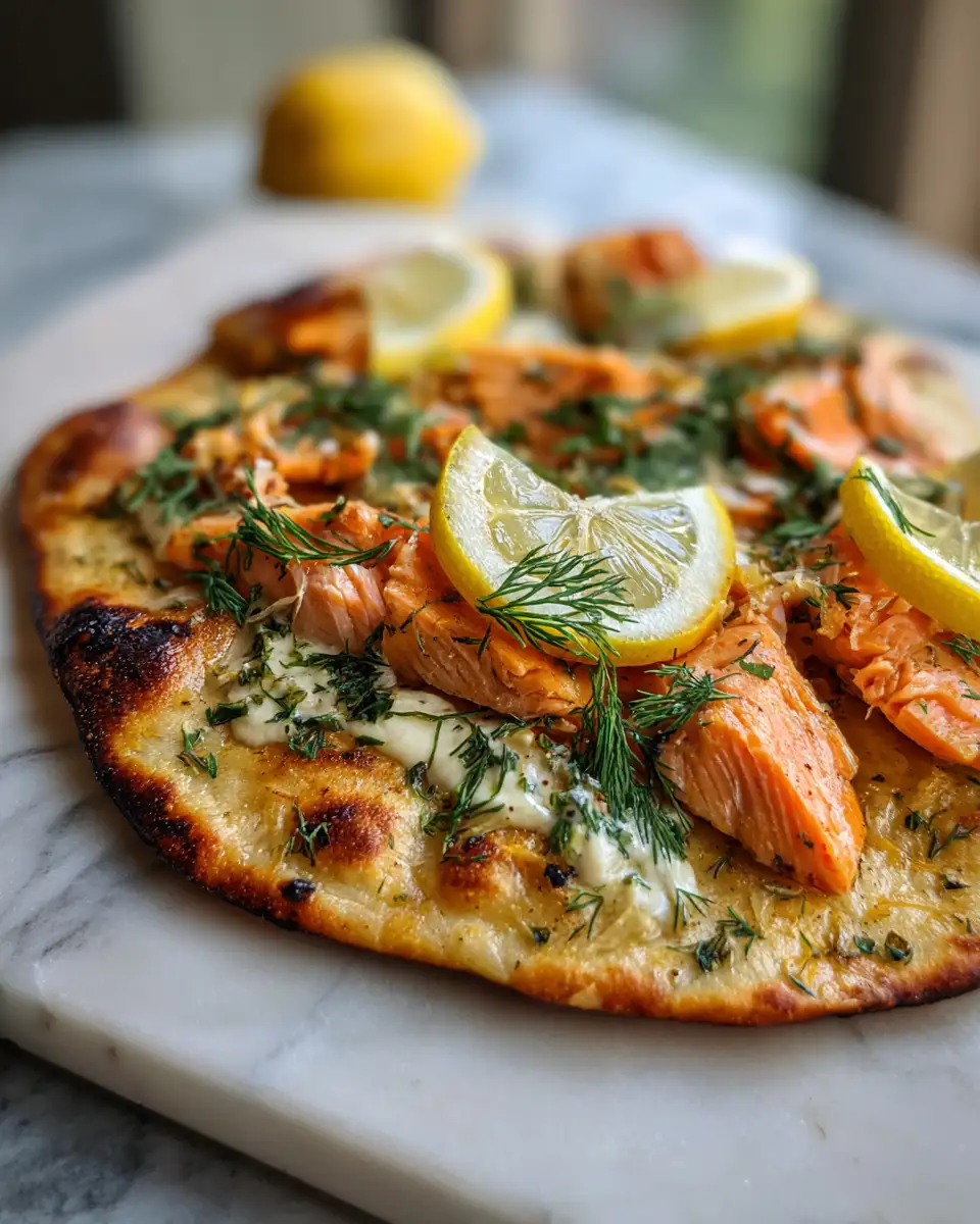 Final dish - Brighten Your Dinner with Zesty Lemon Dill Salmon Flatbread