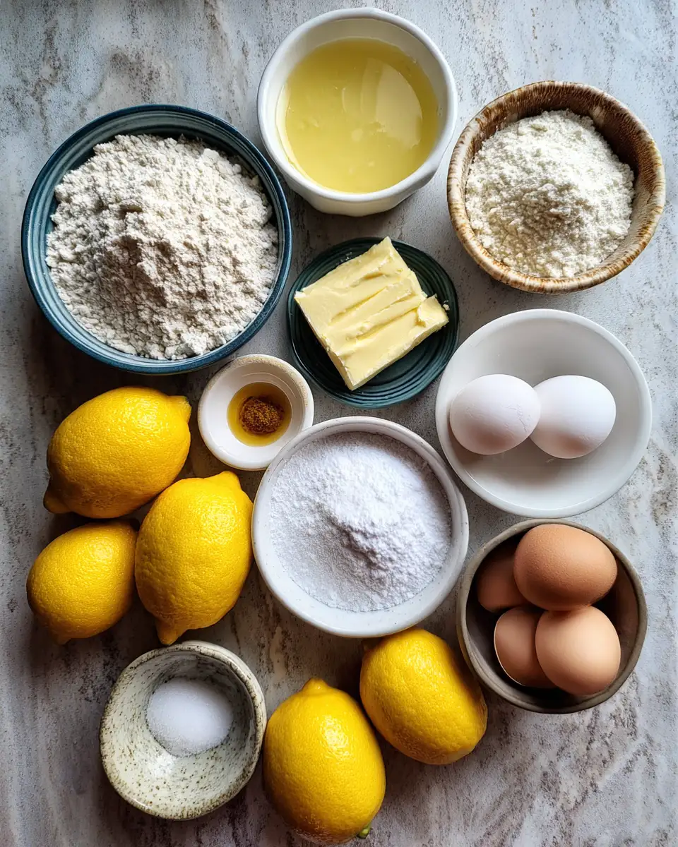 Ingredients for Irresistible Lemon Drizzle Mini Cakes That Brighten Every Bite