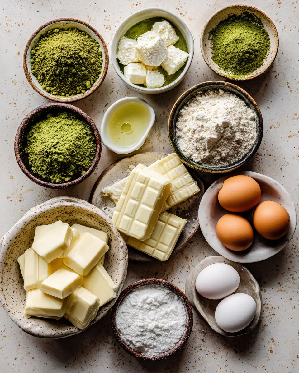 Ingredients for Indulge in the Ultimate Matcha White Chocolate Lava Cake Experience