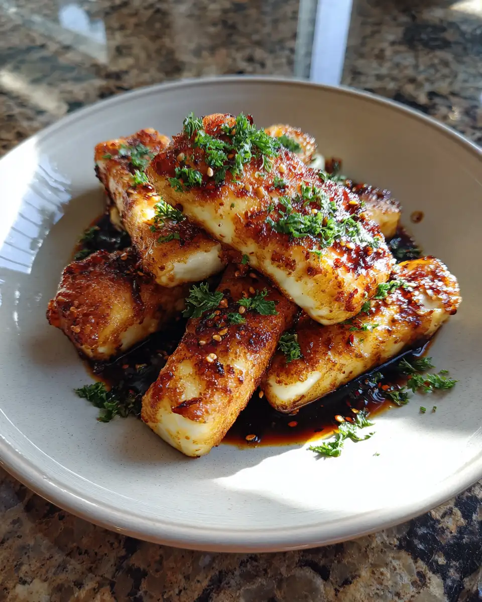 Final dish - Oven-Fried Feta Rolls with Spicy Chili Honey That Will Ignite Your Taste Buds