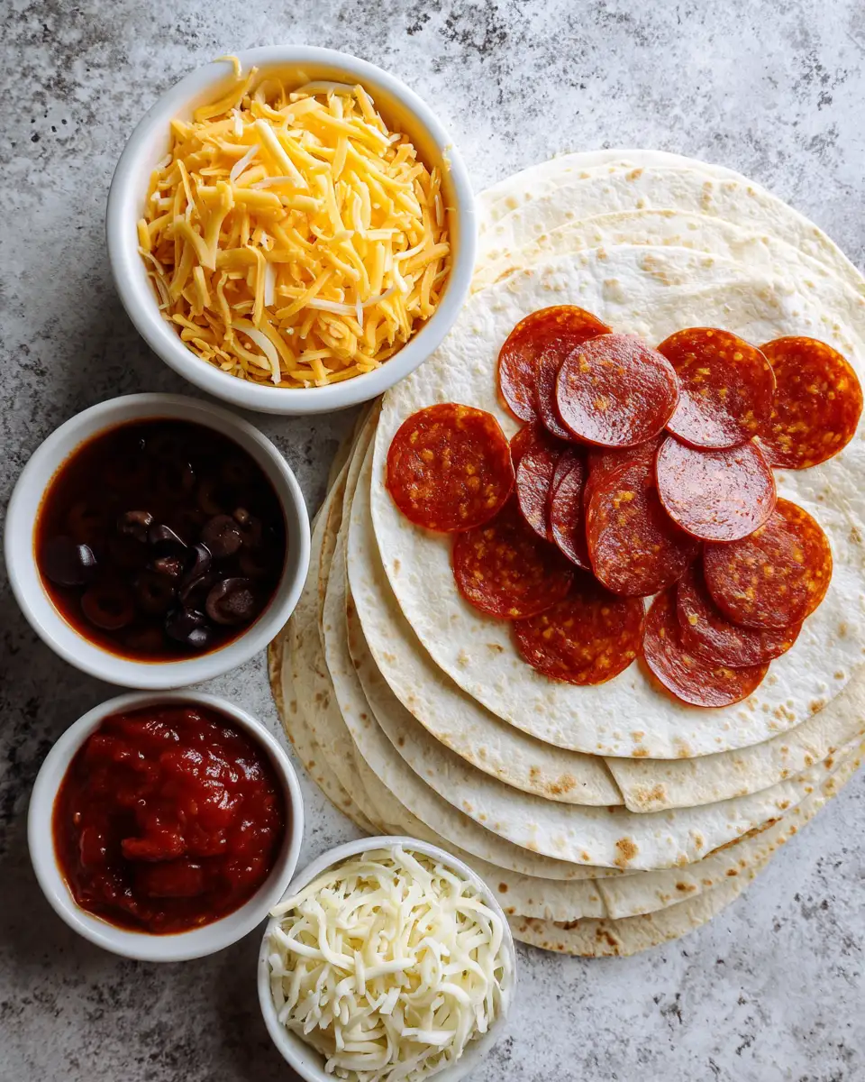 Ingredients for Pepperoni Pizza Quesadillas The Ultimate Fusion Snack You Need to Try