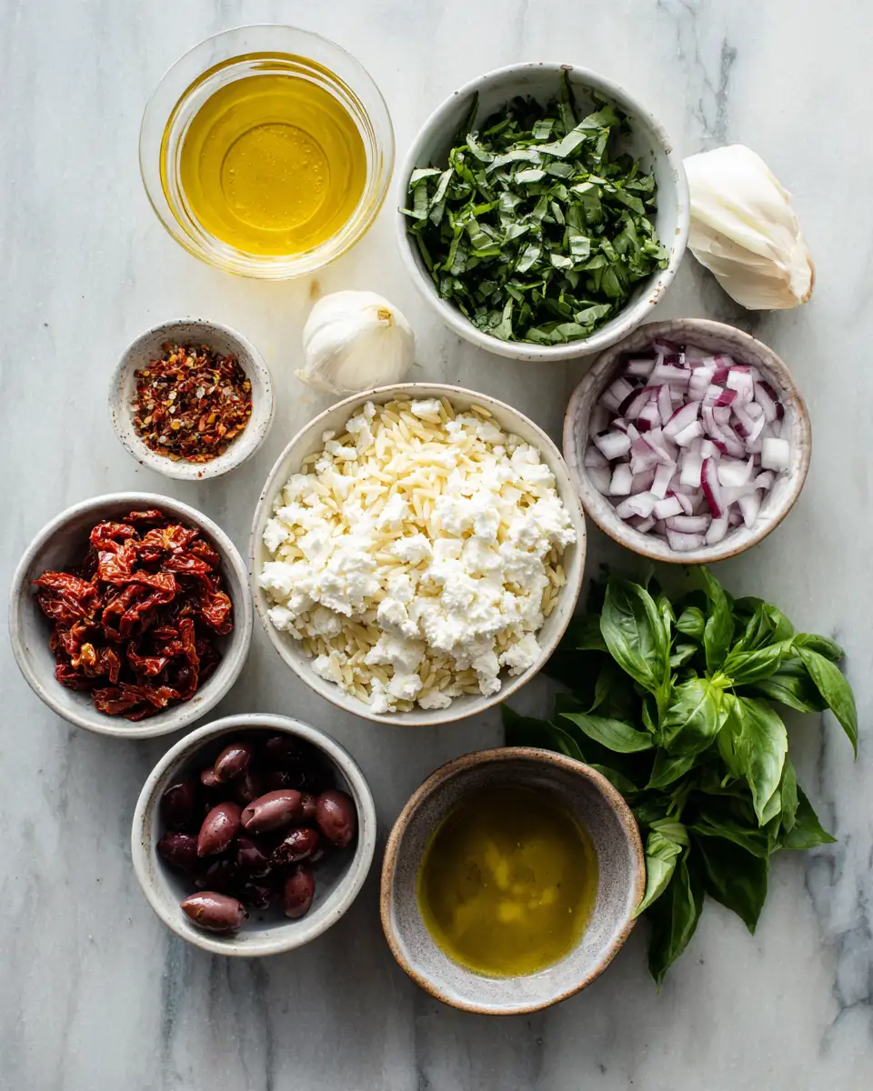 Perfect Orzo Pasta Salad with Feta and Sun Dried Tomatoes You Need to Try 4 Ingredients for Perfect Orzo Pasta Salad with Feta and Sun Dried Tomatoes You Need to Try