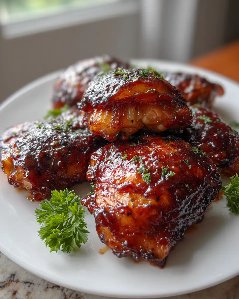 Final dish - Sweet and Smoky Pineapple Barbecue Chicken Thighs Recipe