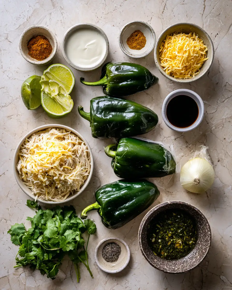 Ingredients for Irresistible Poblano Chicken Enchiladas That Will Spice Up Your Dinner Tonight
