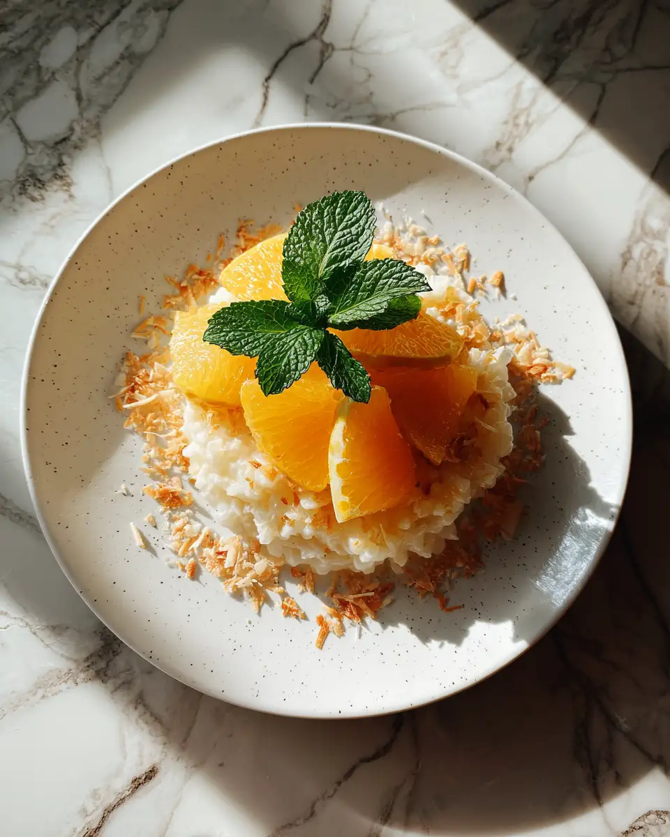Final dish - Refreshing Coconut Orange Glow A Tropical Treat for Your Taste Buds