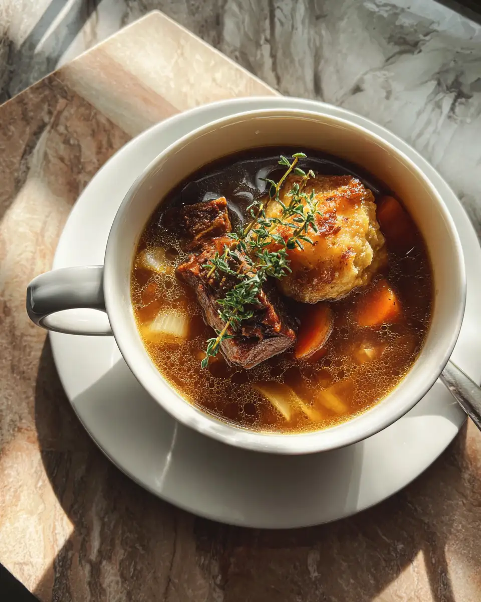 Final dish - Savory French Onion Beef Short Rib Soup That Warms the Soul