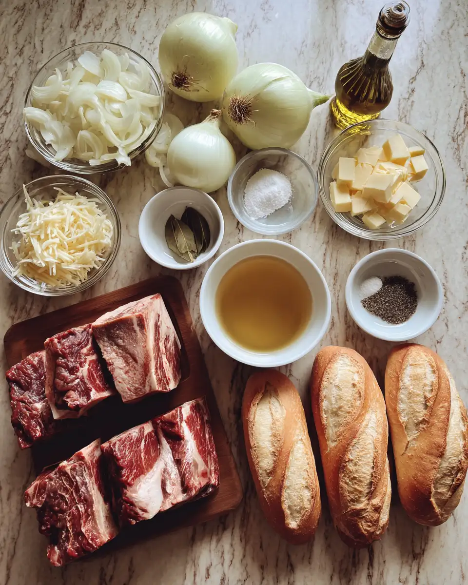 Ingredients for Savory French Onion Beef Short Rib Soup That Warms the Soul