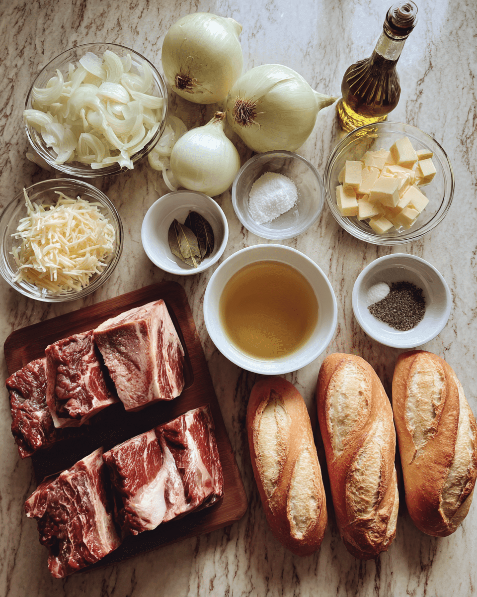 Ingredients for Savory French Onion Beef Short Rib Soup That Warms the Soul
