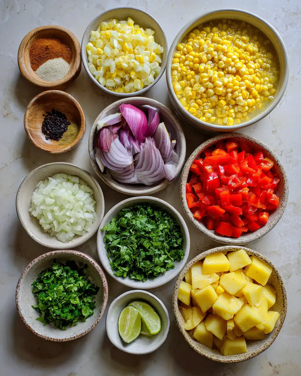 Ingredients for Savory Mexican Corn Chowder Delight That Will Warm Your Soul