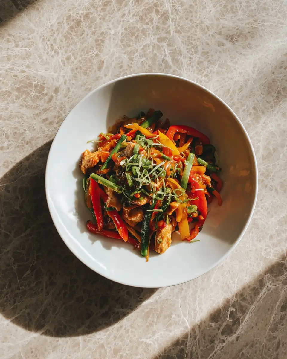 Spicy Bell Pepper Chicken Stir-Fry Perfect for a Low Carb Lifestyle