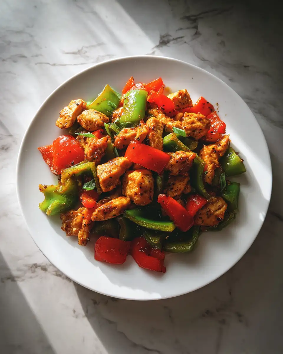 Final dish - Spicy Bell Pepper Chicken Stir-Fry Perfect for a Low Carb Lifestyle