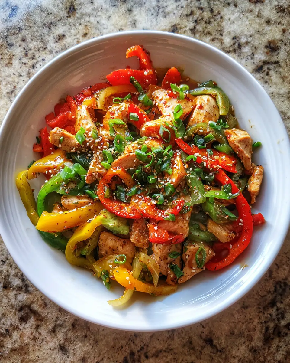 Ingredients for Spicy Bell Pepper Chicken Stir-Fry Perfect for a Low Carb Lifestyle