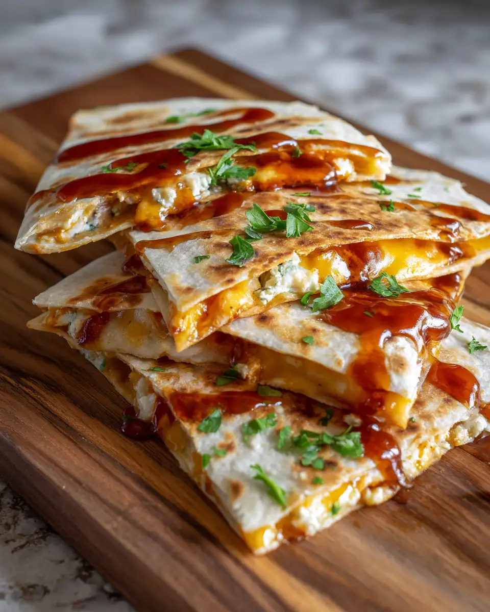 Spicy Cheesy Quesadillas Drizzled with Sweet and Fiery Hot Honey - Featured Image