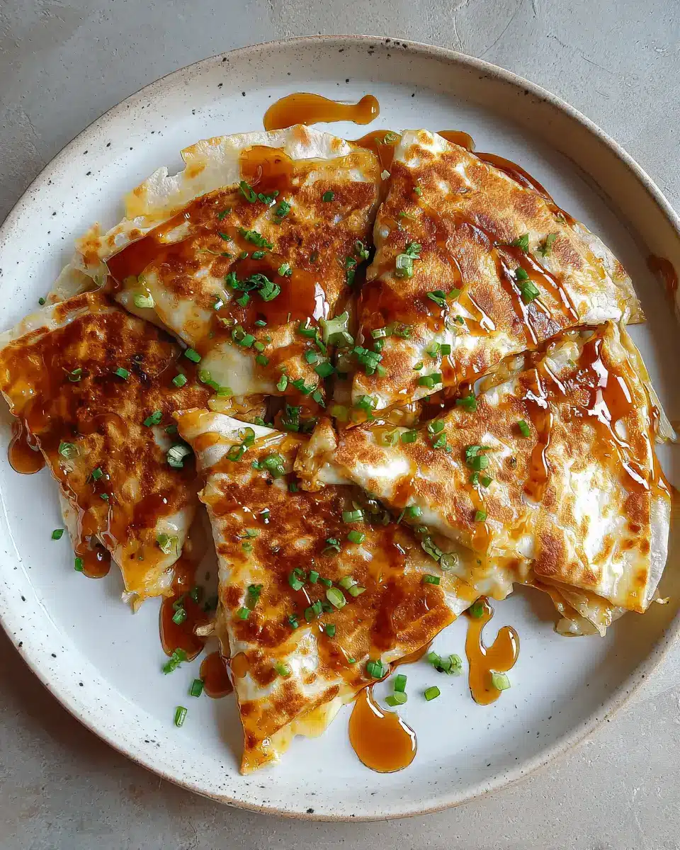 Spicy Cheesy Quesadillas Drizzled with Sweet and Fiery Hot Honey 6 Final dish - Spicy Cheesy Quesadillas Drizzled with Sweet and Fiery Hot Honey