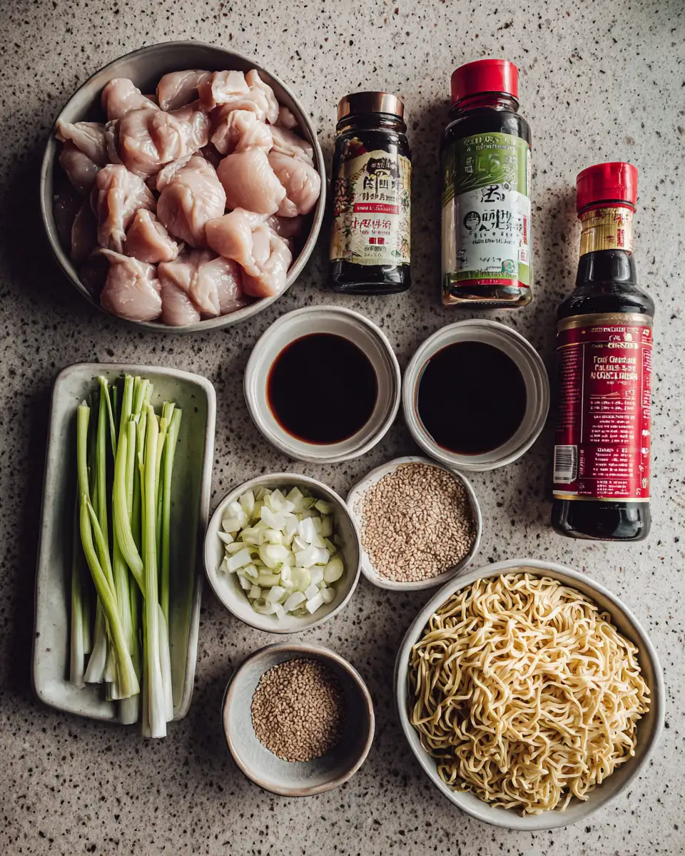 Ingredients for Irresistible Sticky Garlic Chicken Noodles Recipe You Have to Try
