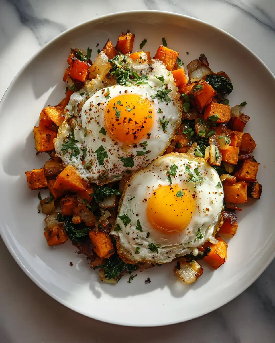Hearty Sweet Potato Breakfast Hash with Eggs to Start Your Day Right - Featured Image