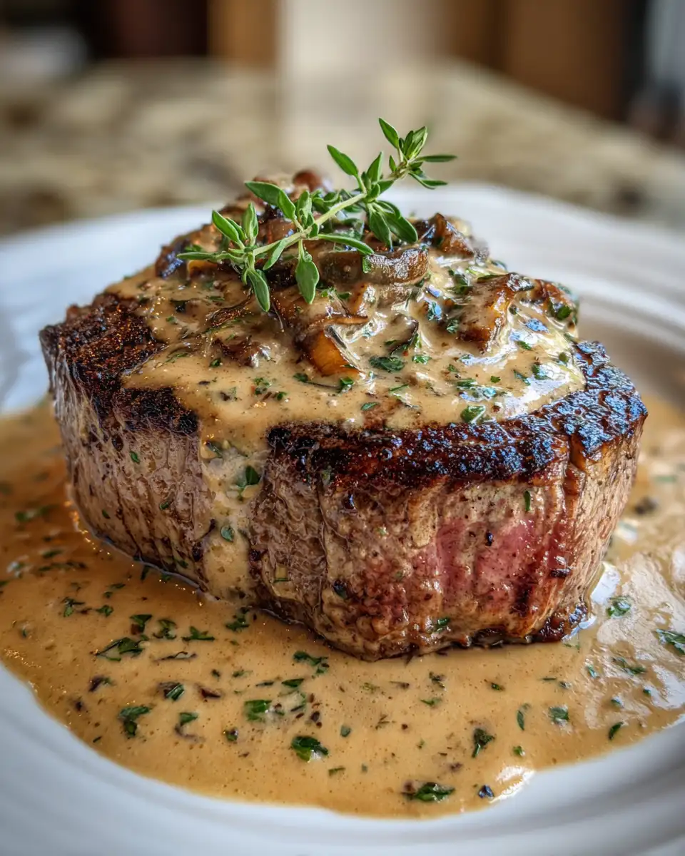 Final dish - Savor the Bold Flavors of Whiskey Cream Gaelic Steaks