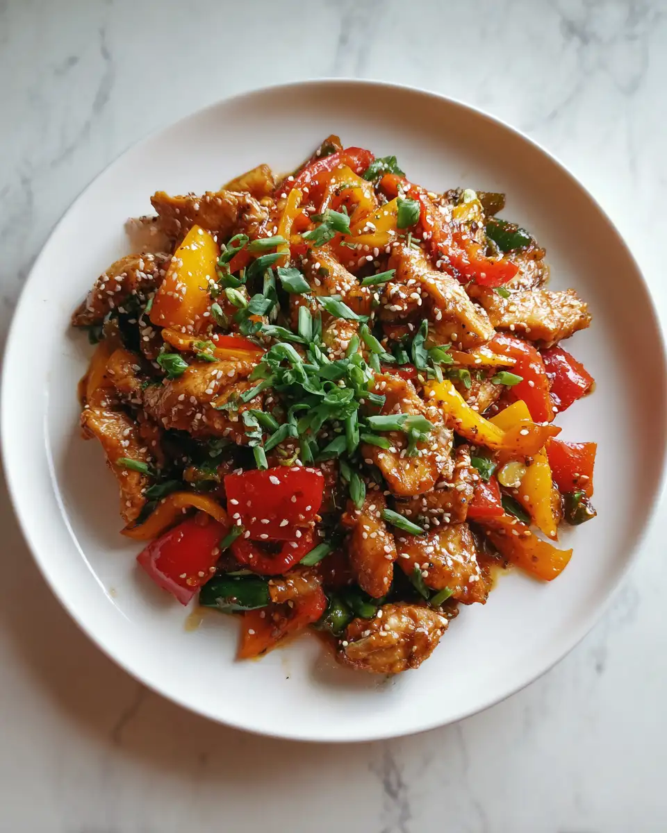 Bell Pepper Chicken Stir-Fry Perfect for Low Carb Living 6 Final dish - Bell Pepper Chicken Stir-Fry Perfect for Low Carb Living