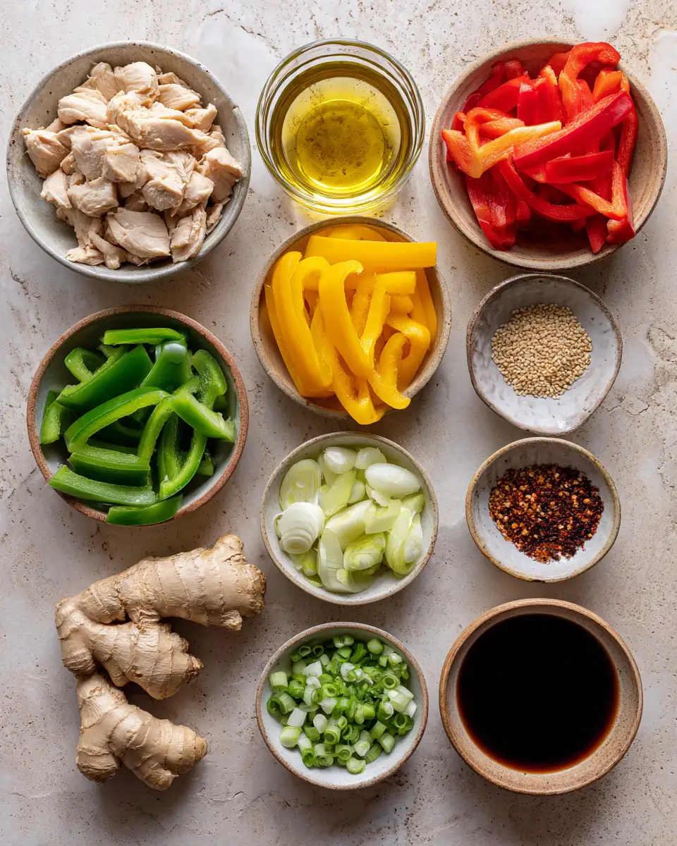 Bell Pepper Chicken Stir-Fry Perfect for Low Carb Living 4 Ingredients for Bell Pepper Chicken Stir-Fry Perfect for Low Carb Living