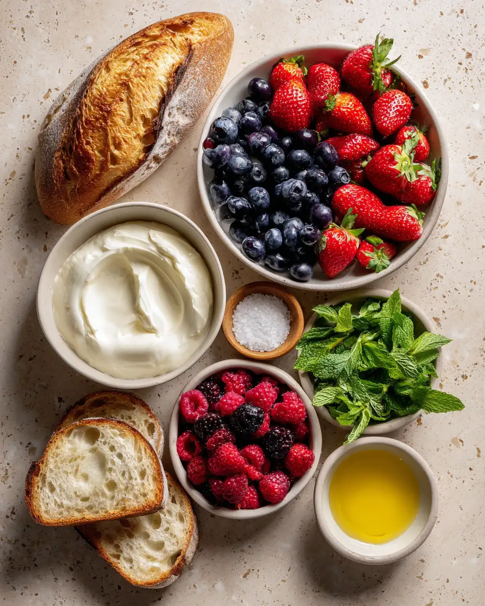Ingredients for Brighten Your Morning with Delicious Berry Ricotta Toast
