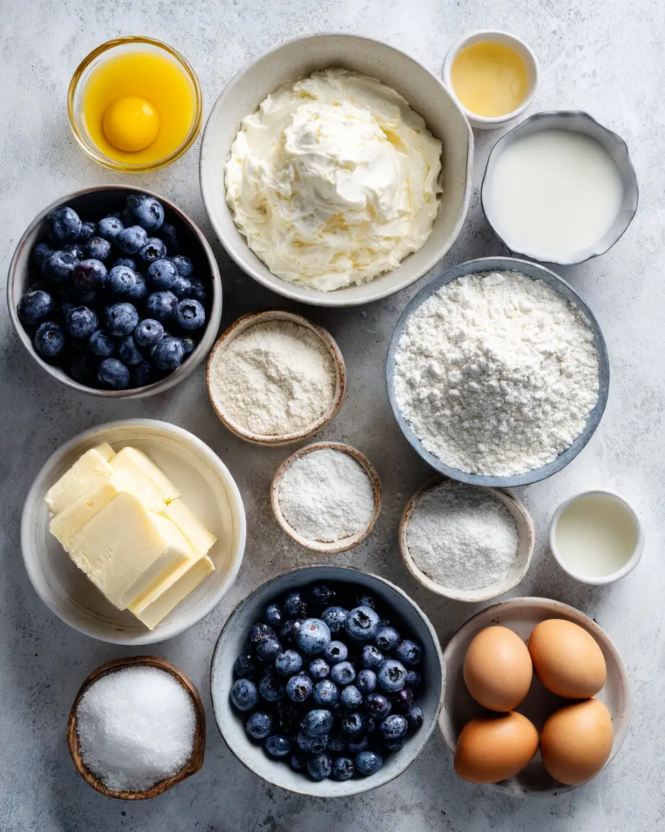 Ingredients for Irresistible Blueberry Cream Cheese Muffins You Need to Try Today