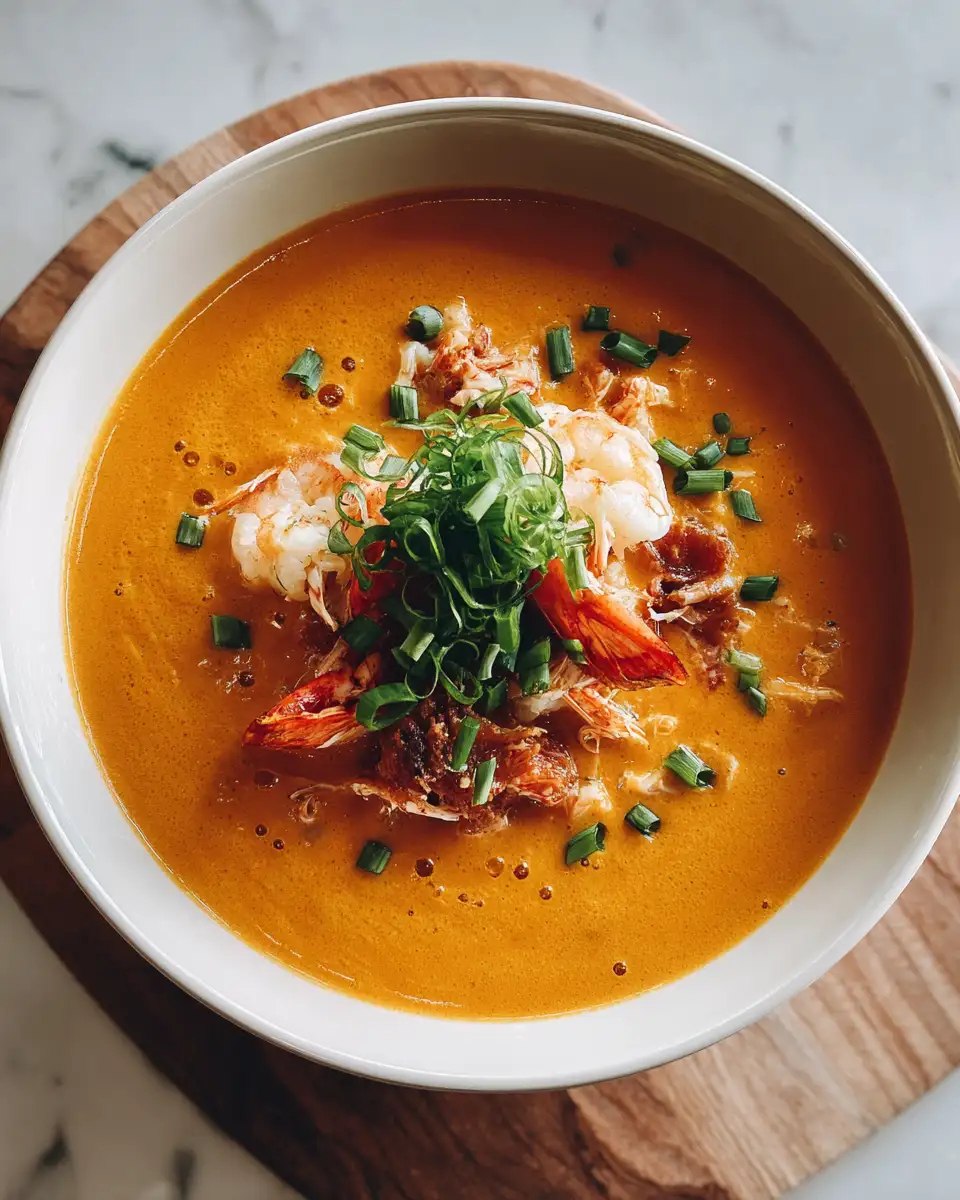 Final dish - Creamy Crab and Shrimp Seafood Bisque Recipe to Savor Every Spoonful