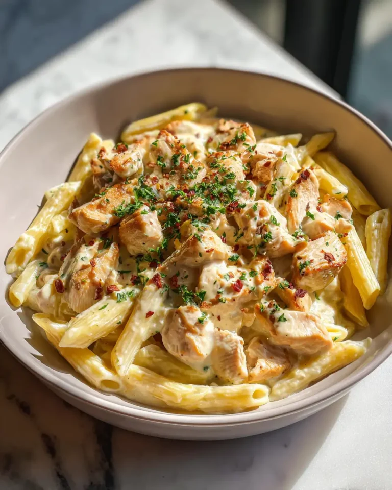Irresistible Creamy Garlic Chicken Penne with Parmesan Cream Sauce Recipe - Featured Image
