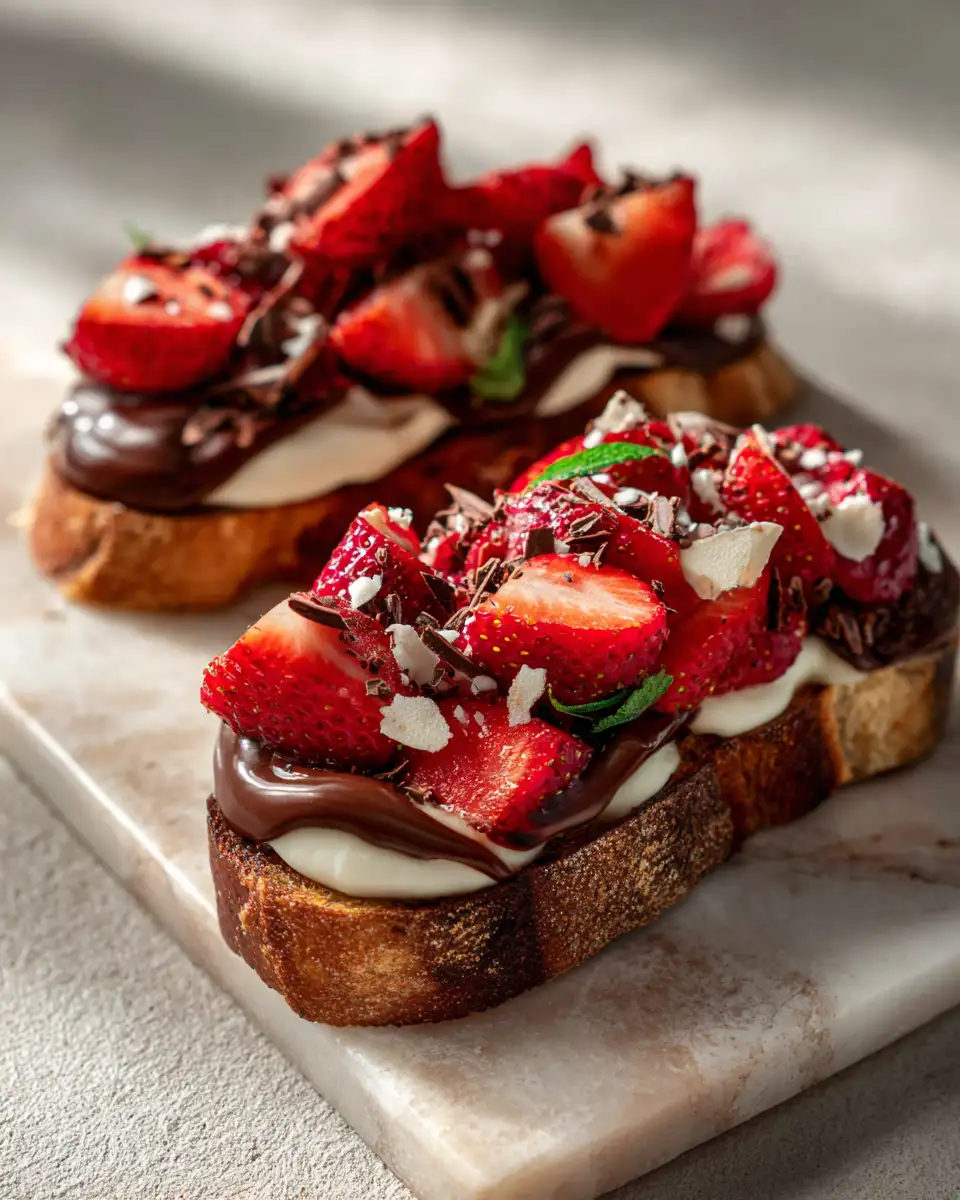 Indulge in Decadent Strawberry Chocolate Bruschetta for a Sweet Treat