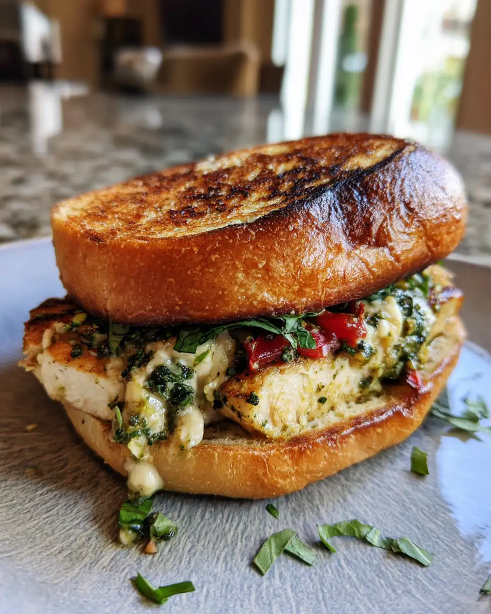 Final dish - Deliciously Easy Chicken Pesto Sandwich That Will Become Your New Favorite Lunch