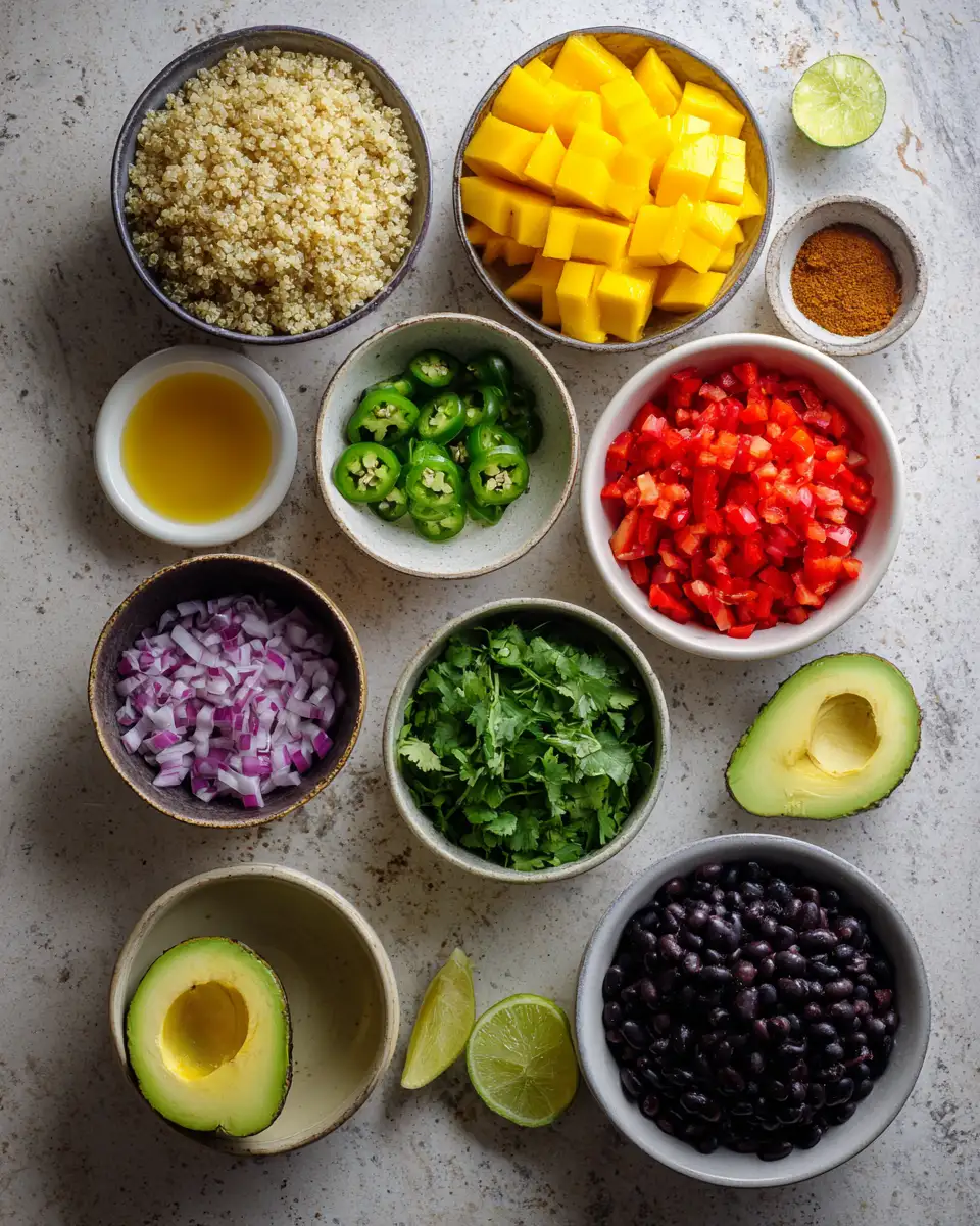 Ingredients for Brighten Your Day with a Fiesta Mango Quinoa Salad