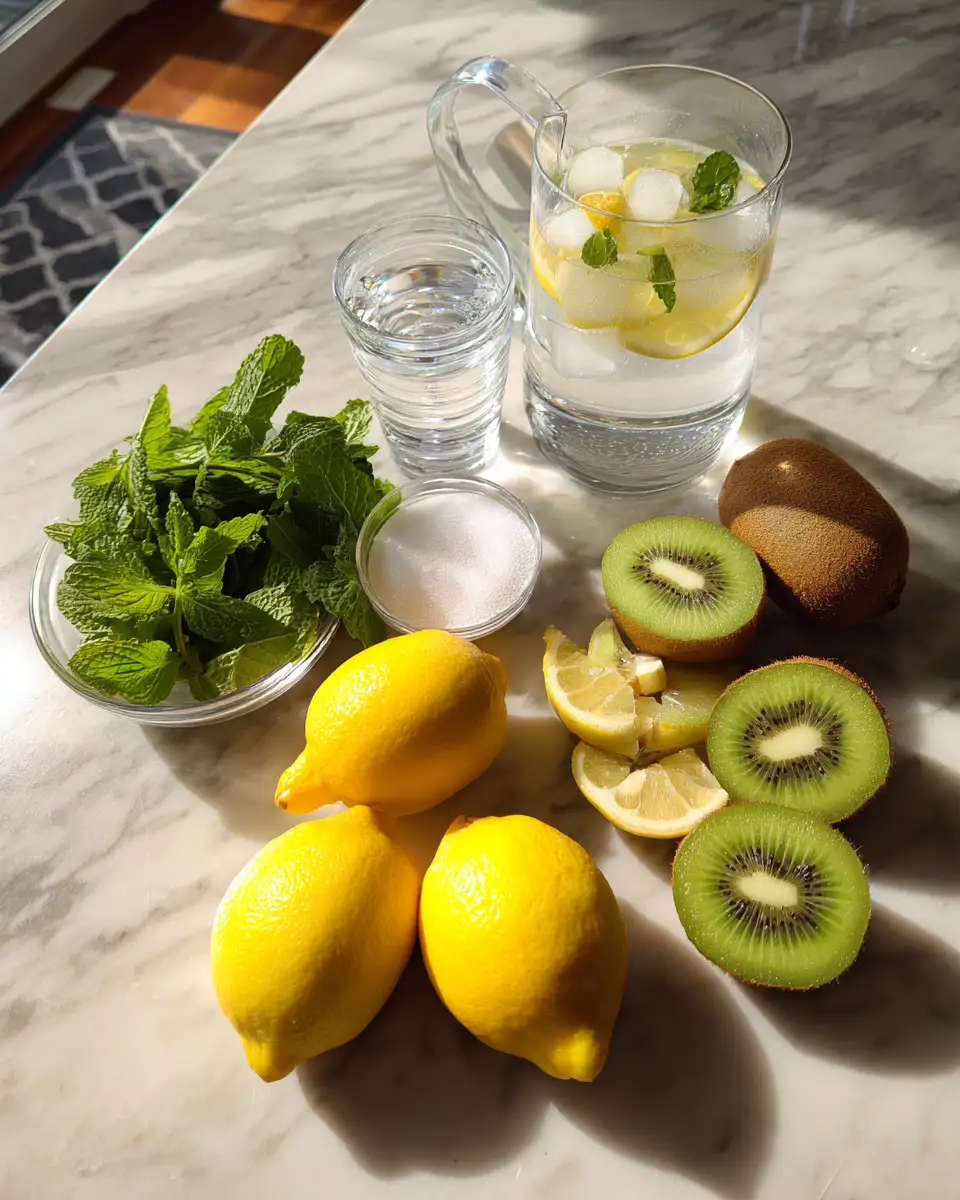 Ingredients for Fresh & Sweet Kiwi Lemonade The Ultimate Refreshing Summer Drink